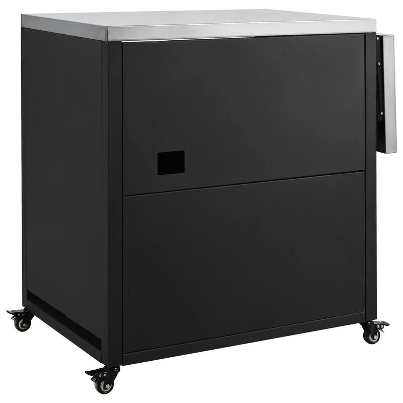 Versatile Outdoor Cabinet with Foldable Worktops, Ample Storage and Lockable Wheels