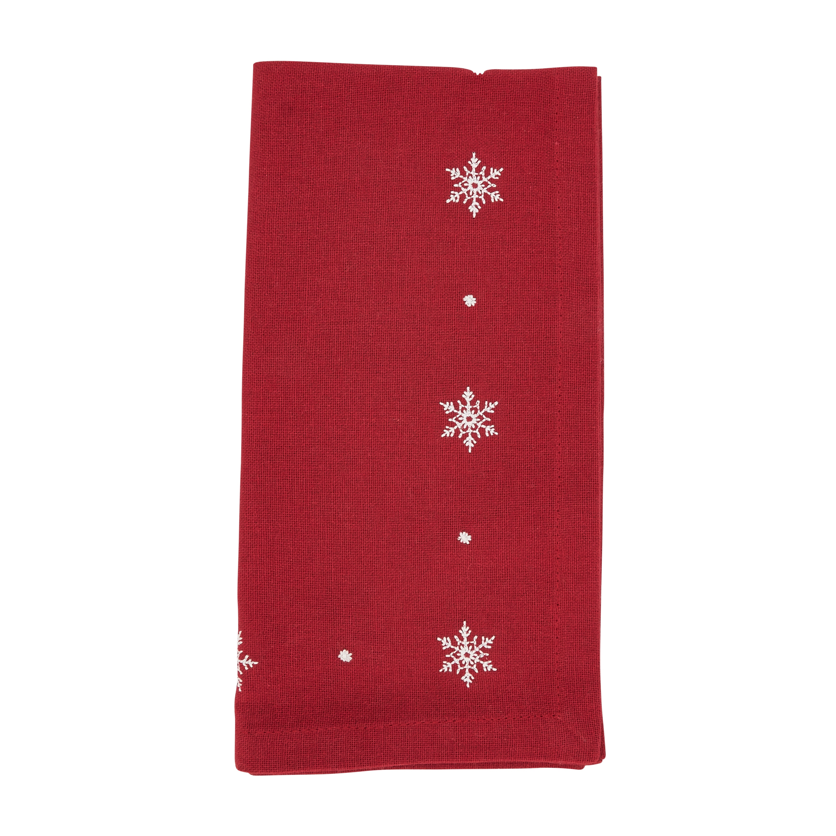Festive Snowflake Embroidered Napkin (Set of 4)