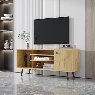 Media Entertainment Center TV Cabinet with 4 Solid Wood Legs - Bed Bath ...