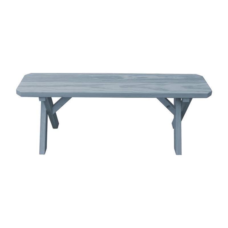 Pine 4' Crossleg Bench - Gray Stain