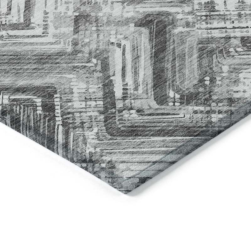 Machine Washable Indoor/ Outdoor Chantille Modern Chevron Rug