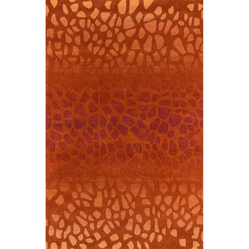 Momeni Delhi Hand-tufted Wool Animal Print Area Rug - 3' 6" x 5' 6" - Paprika - Runner/Rectangle