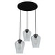 preview thumbnail 3 of 8, Hunter Vidria 3-Light Cluster Ceiling Light - Kitchen Island, Dining Room - Contemporary, Transitional