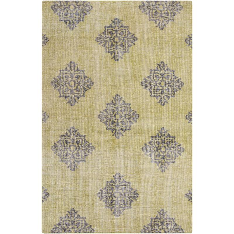 Crediton Hand-knotted Contemporary Wool Area Rug - 3'6" x 5'6" - Green