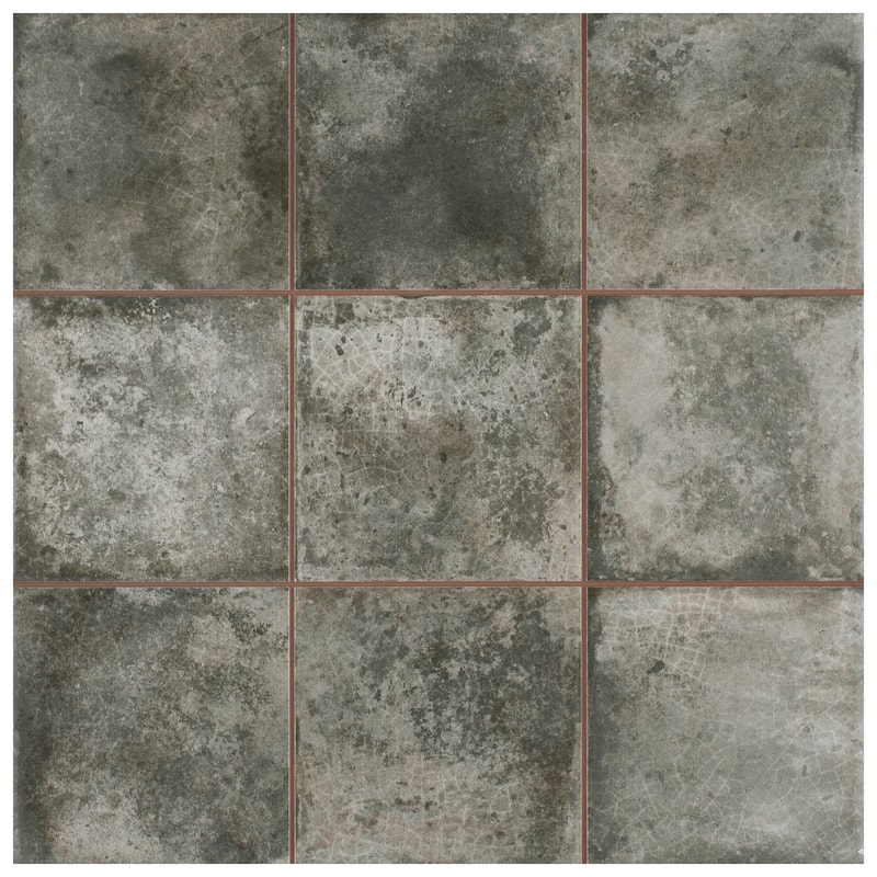 Merola Tile Kings Etna Nero 13-1/8" x 13-1/8" Ceramic Floor and Wall Tile