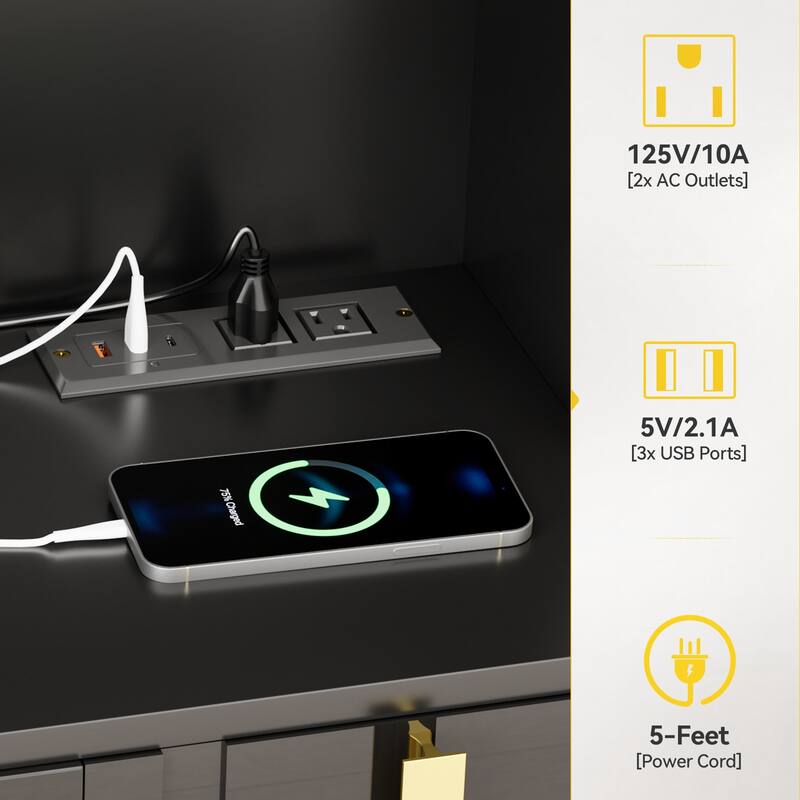 Pocassy Kitchen Pantry Cabinet 71" Hutch Cabinet with Countertop