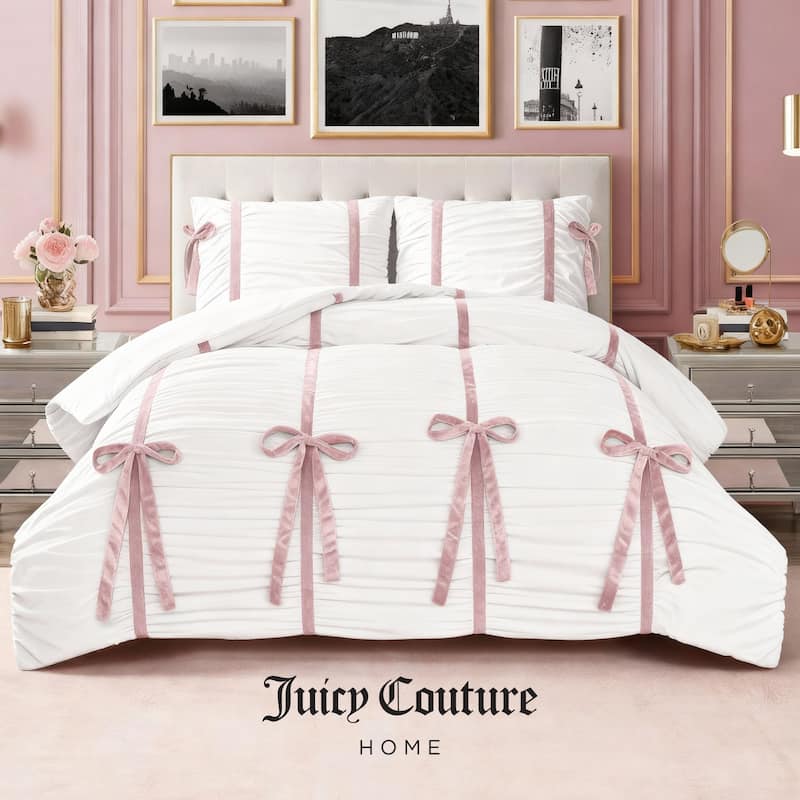 Juicy Couture Amelie Bows Ruched Comforter Sets