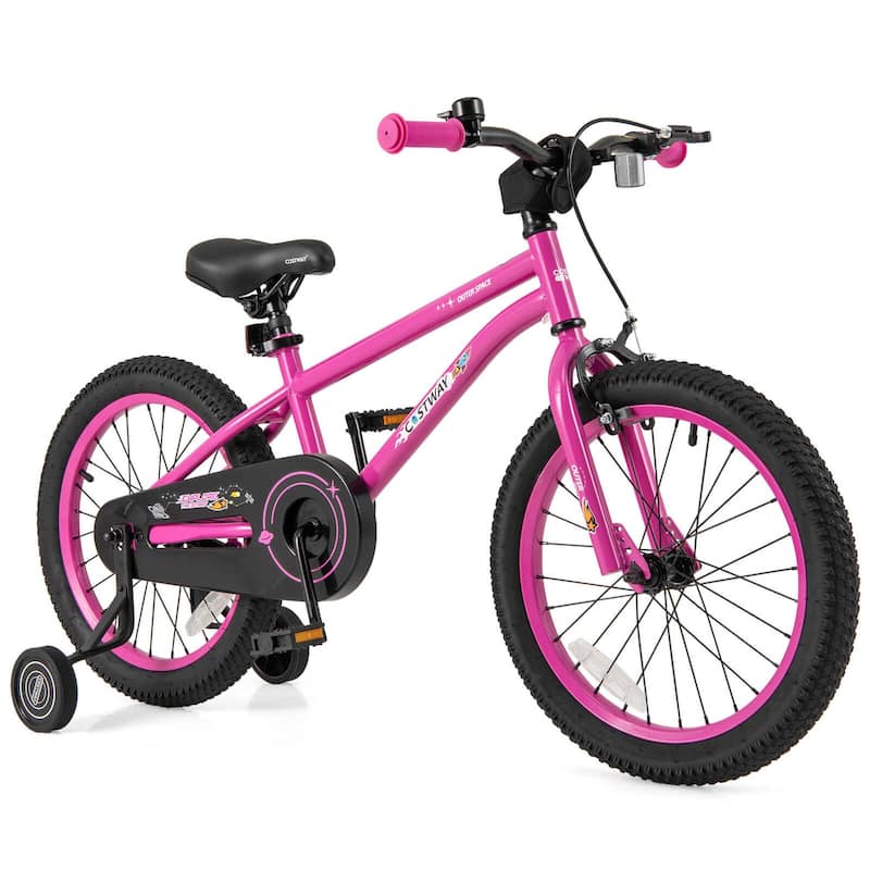 Costway 14/16/18-Inch Kid’s Bike for 4-7 Years Old with Adjustable - See Details - Pink-18-Inch