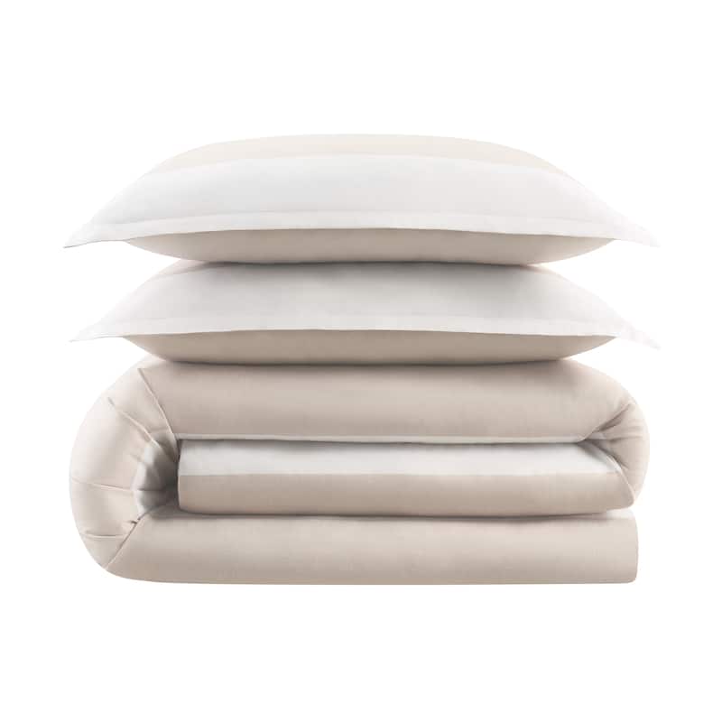 Serta Simply Clean Billy Textured Stripe Antimicrobial Comforter Set