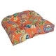 preview thumbnail 13 of 39, 19-inch Rounded Back Tufted Indoor/Outdoor Chair Cushion - 19" x 19" Dejana Fiesta