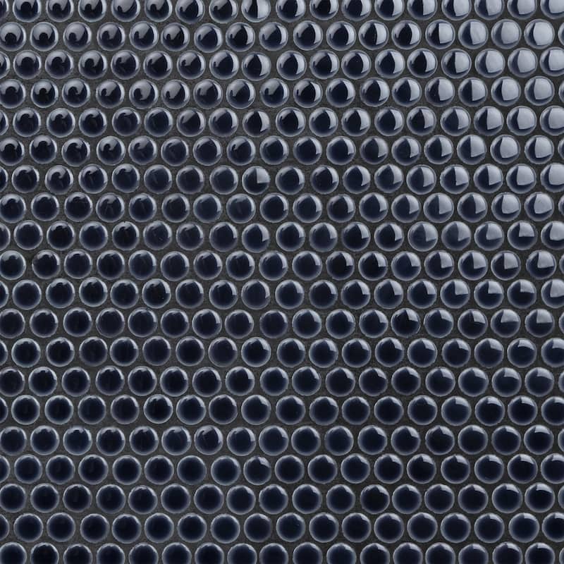 Merola Tile Hudson Penny Round Noir 11-7/8" x 12-5/8" Porcelain Floor and Wall Tile