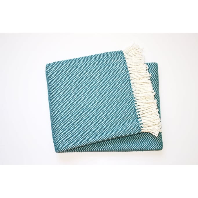 Teal sale herringbone throw