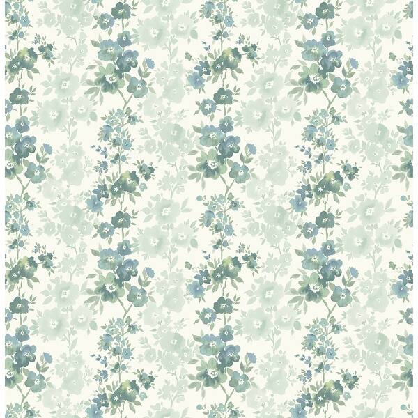Willa Charlise Teal Floral Stripe Wallpaper Overstock 31975022 Our collection of striped wallpapers includes designs to fit every interior style. overstock com