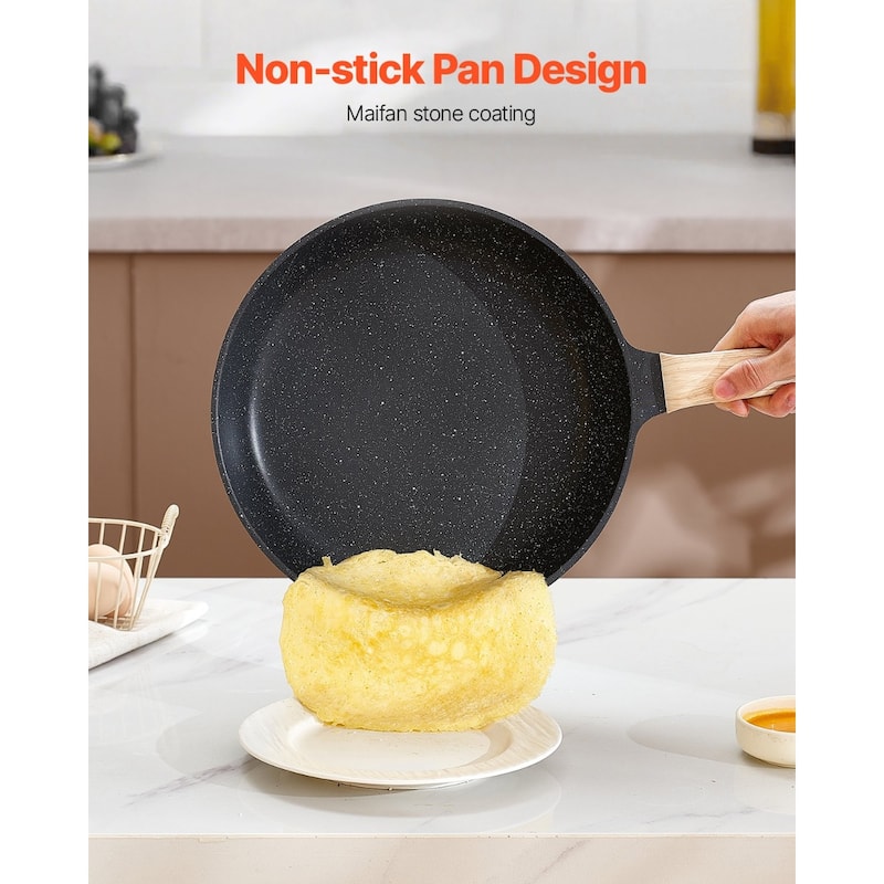 Aluminum Cookware Set with Non-Stick Pans and Lids