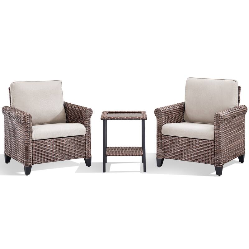 Pocassy Outdoor Sofa Swivel Chairs Patio Chair Funiture Set