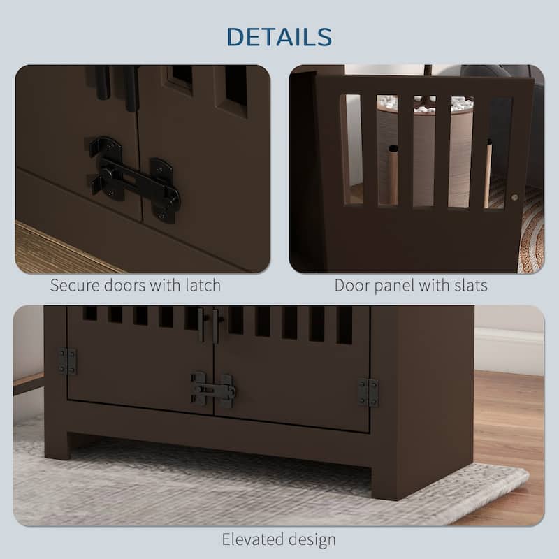 Elevated Pet Feeder Stand for Large Dogs with Storage Cabinet and 2 Stainless Steel Bowls - 23.5" L x 11.75" W x 17" H