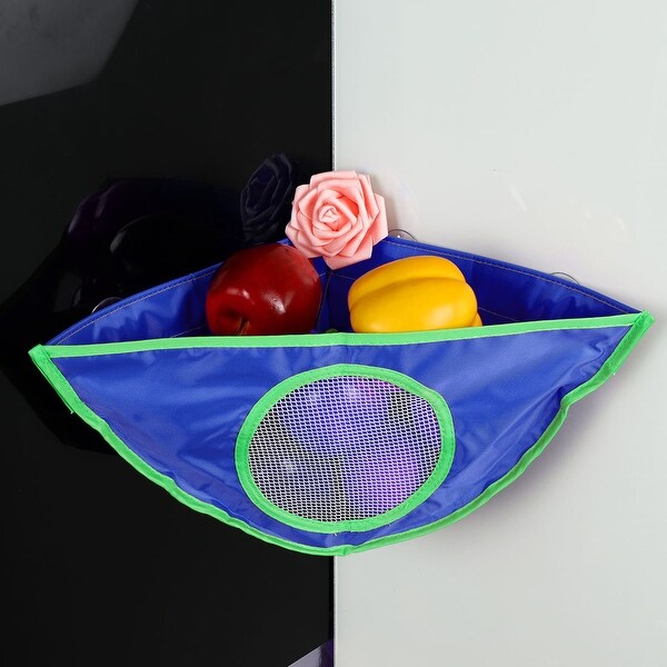Corner Bath Toy Organizer Bathroom Toy Net Bathtub Bag White with 3 Suction Cups - 11.8"x11.8"