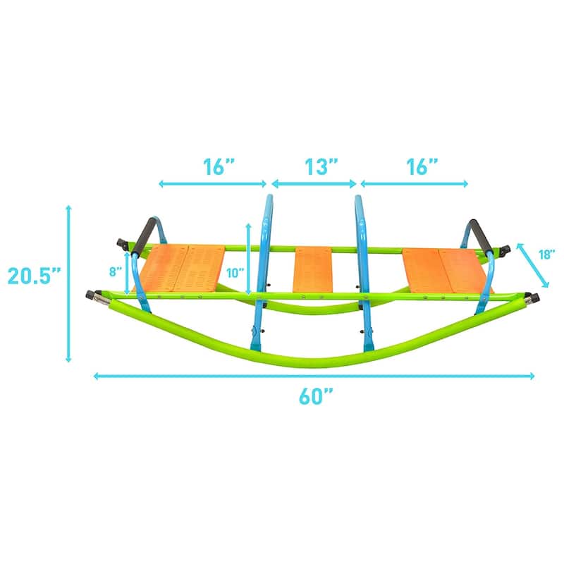 Kids Seesaw Teeter Totter, 3-Person Metal Teeter Totter, Age 3-10 - 59.44"L x 18.11"W x 20.47"H