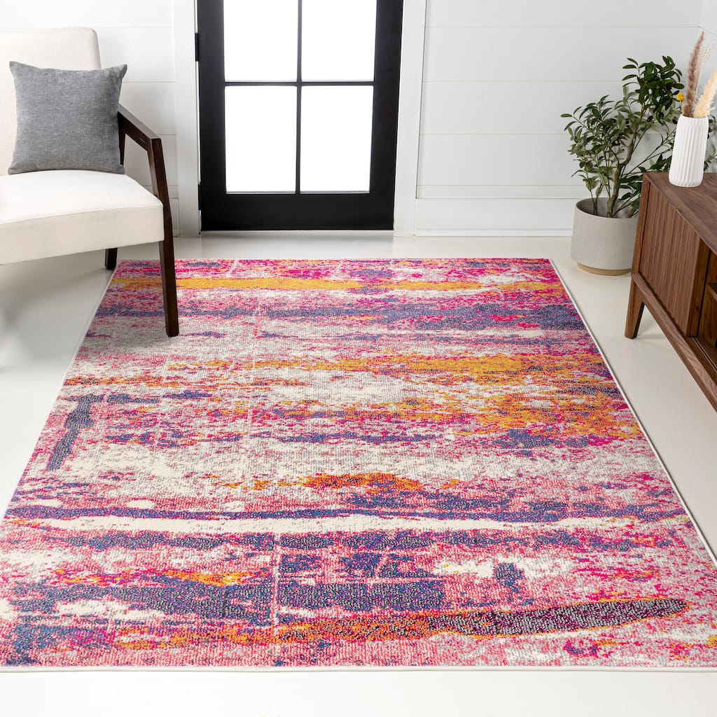 JONATHAN Y Groovy POP Modern Abstract Brushstroke Area Rug