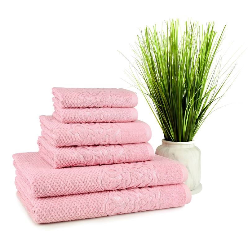 East'N Blue Galata Turkish Cotton Bath Towel Set (Set of 6) - (2 Bath Towel, 2 Hand Towel, 2 Washcloth)