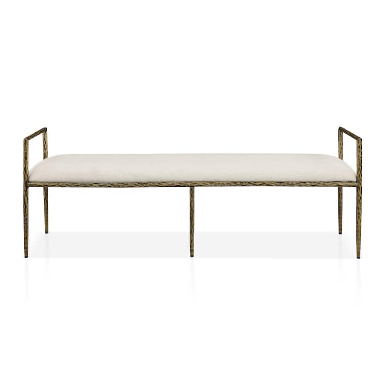 247 Shop At Home Lalia Modern 59-inch Metal Padded Upholstered Accent Bench