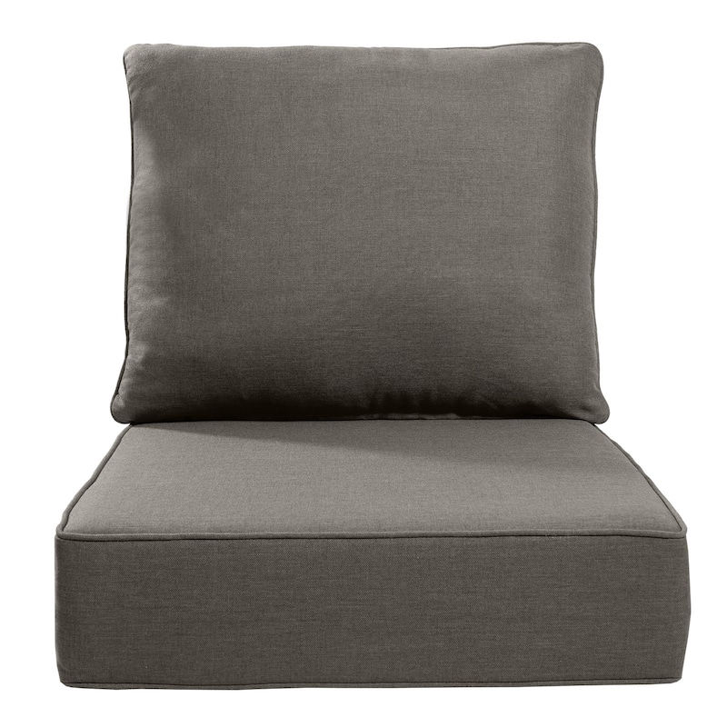 Pocassy 24x24x6 Inch Thick Cushions Pillows Indoor Outdoor Deep Seat Water & Fade Resistant - 1 Set - Grey Cushion