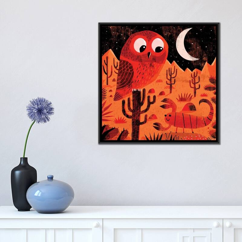 iCanvas "Desert Owl And Scorpion" by Gareth Lucas Framed Canvas Print