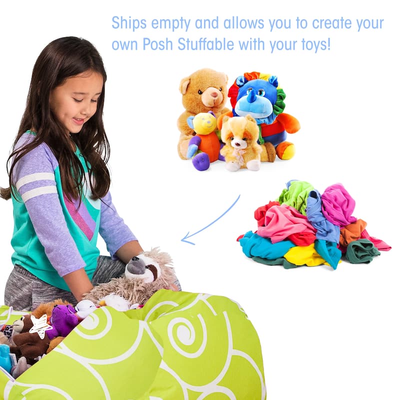 Kids' Stuffed Animal Storage Bean Bag Chair Cover or Toy Organizer