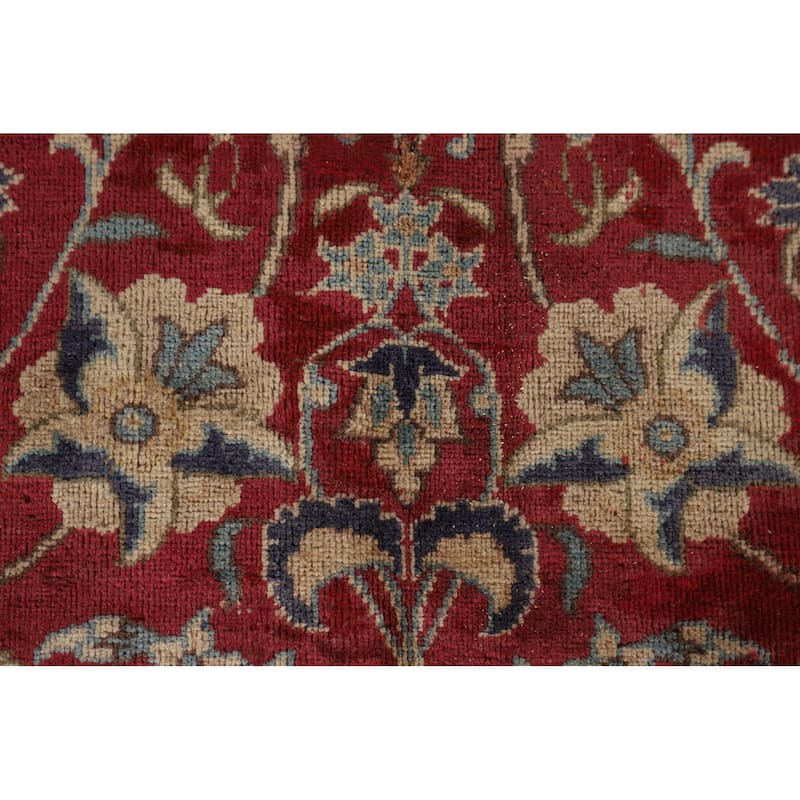 All-Over Floral Tabriz Persian Antique Area Rug Handmade Wool Carpet - 8'6"x 12'0"