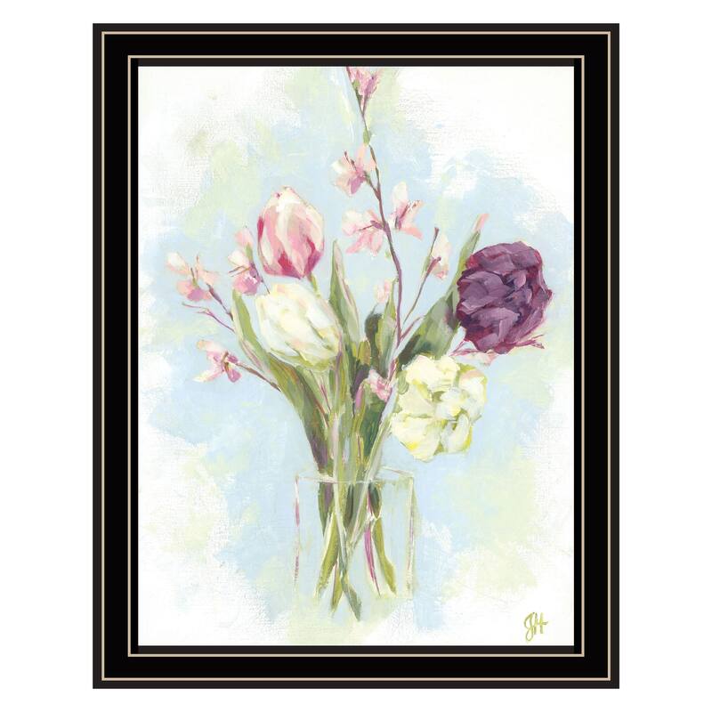 TrendyDecor4U Contemporary "Flower Farm Bouquet II" Framed Print Wall Art - Multi