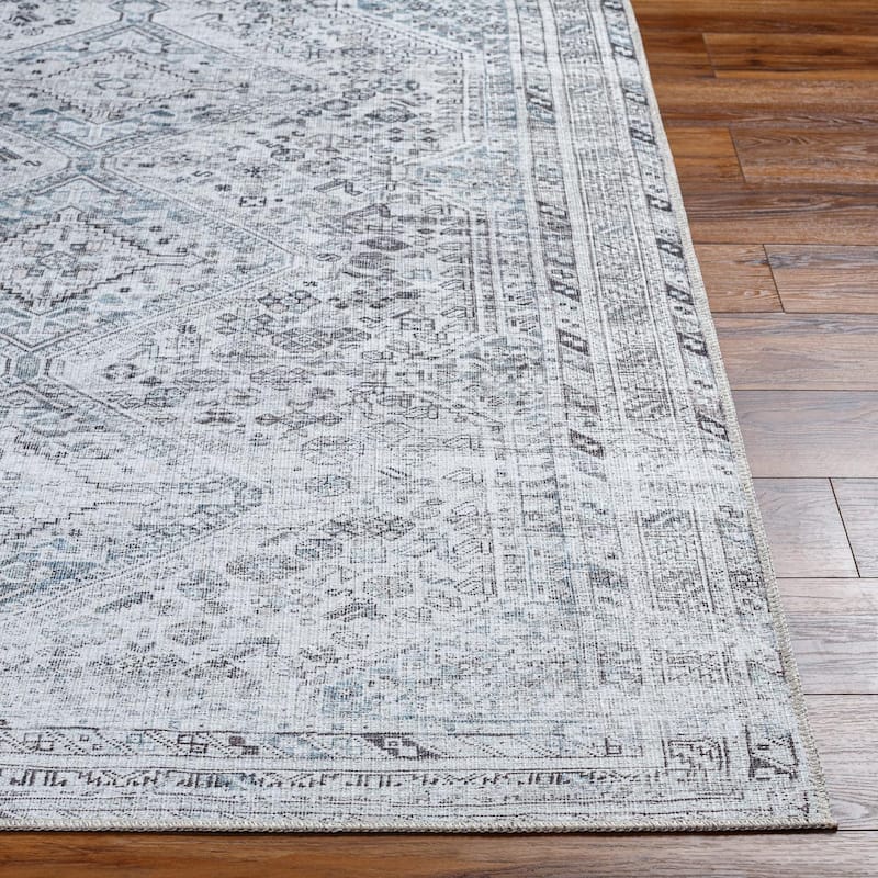 Livabliss Traditional Amelie Medallion Washable Area Rug