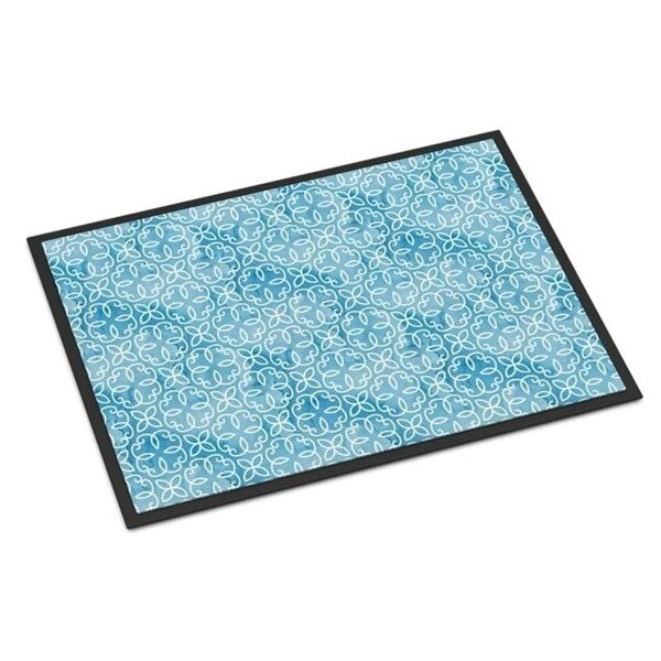 Carolines Treasures BB7555JMAT Watercolor Geometric Cirlce on Blue Indoor or Outdoor Mat 24 x 36 in.