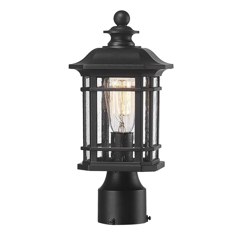 14 Inch Outdoor Post Light Pole Light - Black