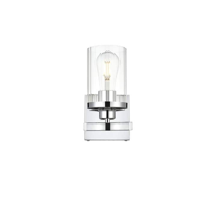 Elegant Lighting LD7316W5 Thane 10" Tall Bathroom Sconce - Chrome / Clear