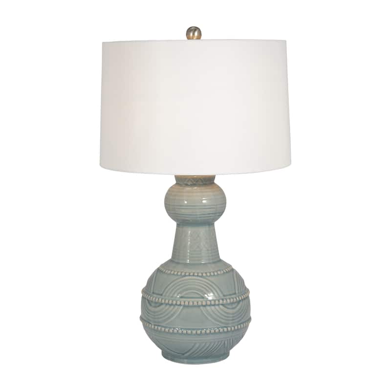Sagebrook Home Ceramic 28" Bottle Table Lamp, Metal Base, Linen Shade, Stylish Lighting - 16" x 16" x 28"