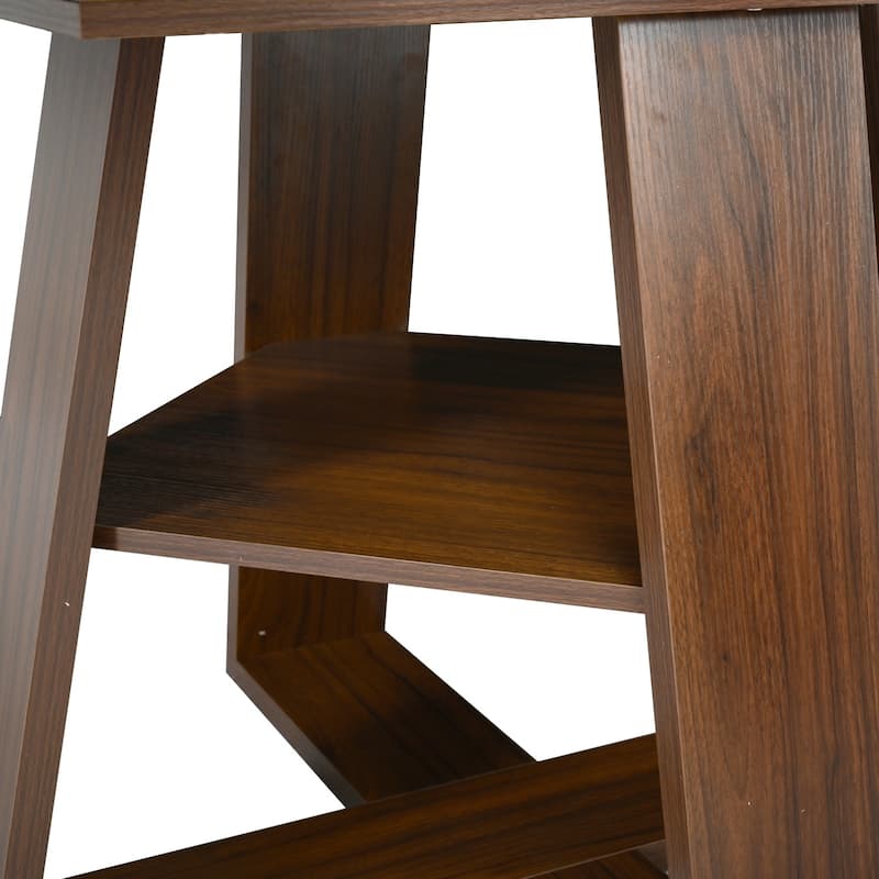 43.3"-59" Extendable Round Dining Table with Storage Shelf