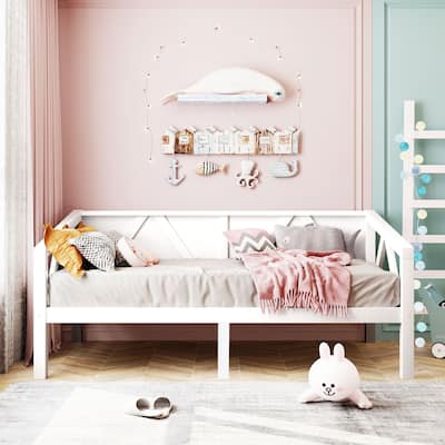 Elegant Daybed Twin Size Sleeper Sofa Bed with Backrest, Triangle Support Frame and Underbed Storage for Living Room Guest Room