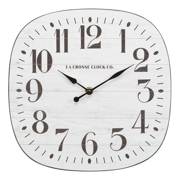 slide 2 of 8, La Crosse Clock 404-3428 11 inch Sylvie MDF Analog Quartz Wall Clock