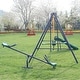 preview thumbnail 3 of 5, 5-in-1 Outdoor Kids Swing Sets w/Swings, Glider, Slide & Teeter Totter