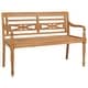 preview thumbnail 2 of 8, vidaXL Batavia Bench with Green Cushion 47.2" Solid Teak Wood