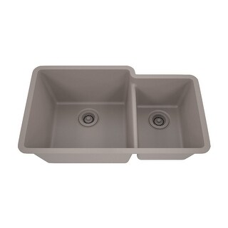 32 Inch Lexicon Platinum Quartz Composite Drop-in Undermount Galaxy Concrete - 19" W x 32" L x 9.75" H