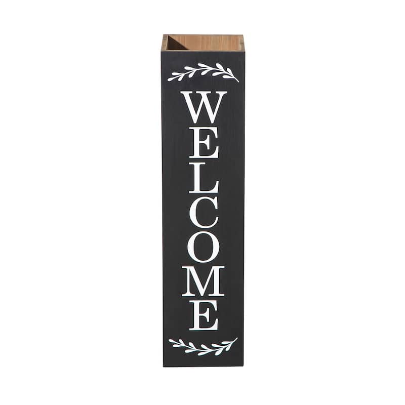 Glitzhome 30"H Double Sided Wooden Black Boxed WELCOME PORCH or WELCOME HOME Porch Sign