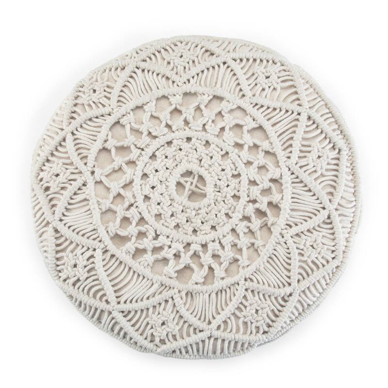 WYNDENHALL Emile Round Macrame Pouf