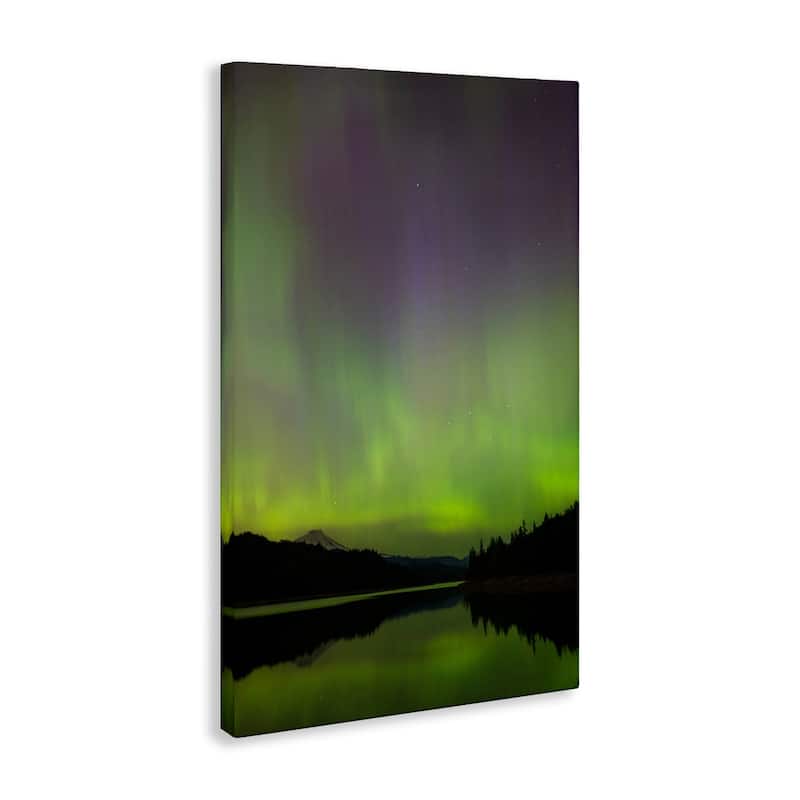 Stupell Green Aurora Landscape Canvas Wall Art Design By Nancy Crowell