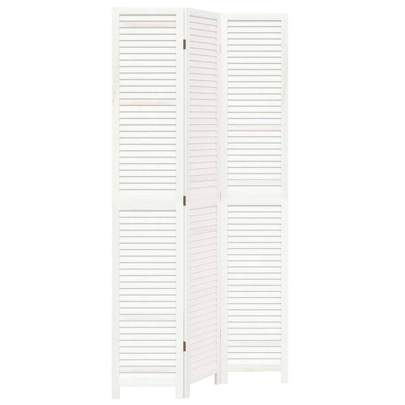 vidaXL Room Divider Privacy Screen Living Room White Solid Wood Paulownia