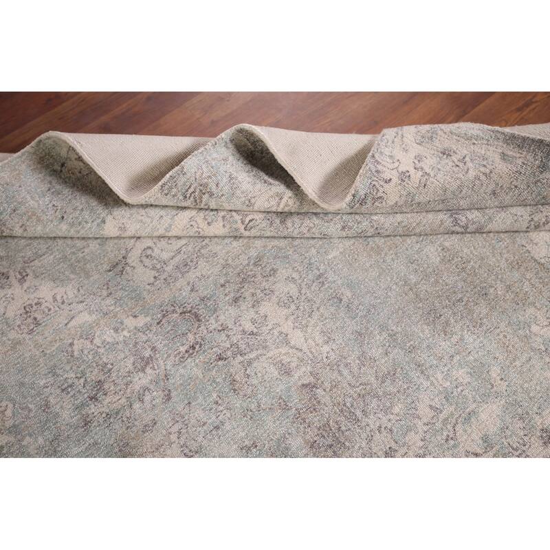 Abstract Indian Area Rug Handmade Wool Carpet - 4'11"x 7'10"