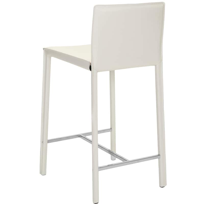 SAFAVIEH Jeraldine Mid-Century 26-inch Ave White Counter Stool (Set of 2) - 18.3" x 19.7" x 35.4" - 18Wx20Dx35H