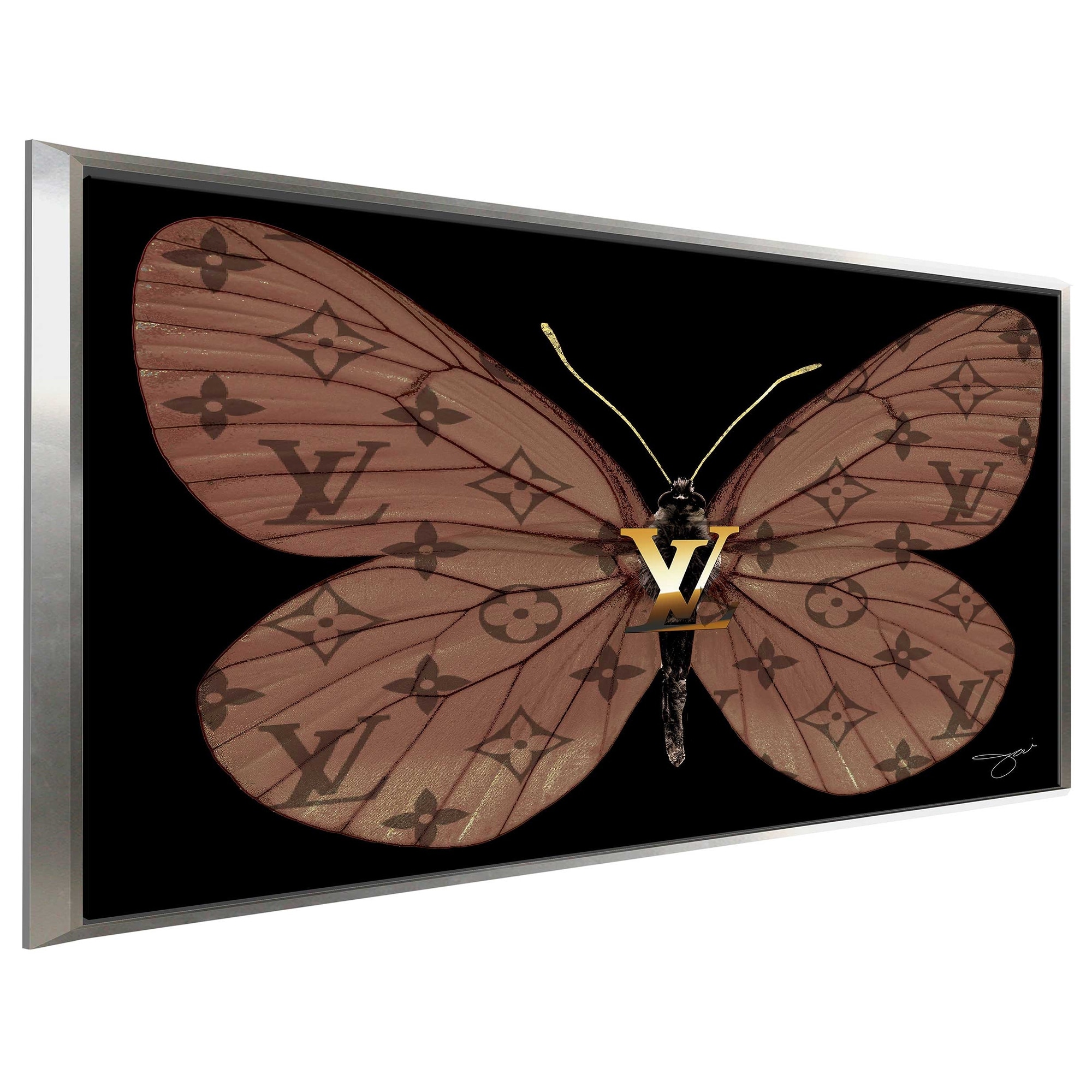 Wall Decor, Louis Vuitton Butterfly Painting