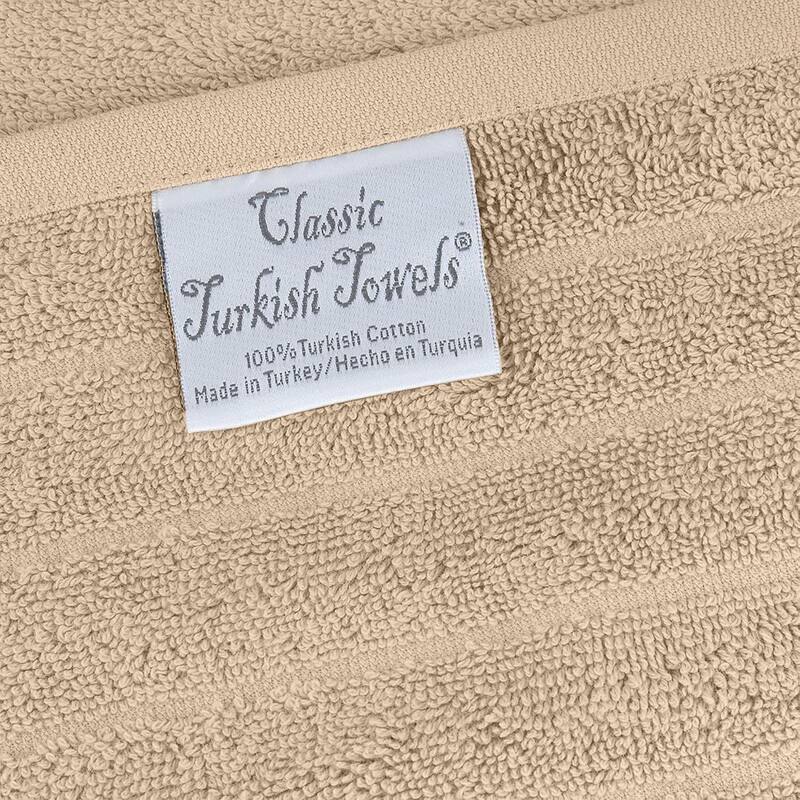 Classic Turkish Towels 100% Turkish Cotton Bath Sheets Plush Ribbed 3 Piece 40x65" - 40x65