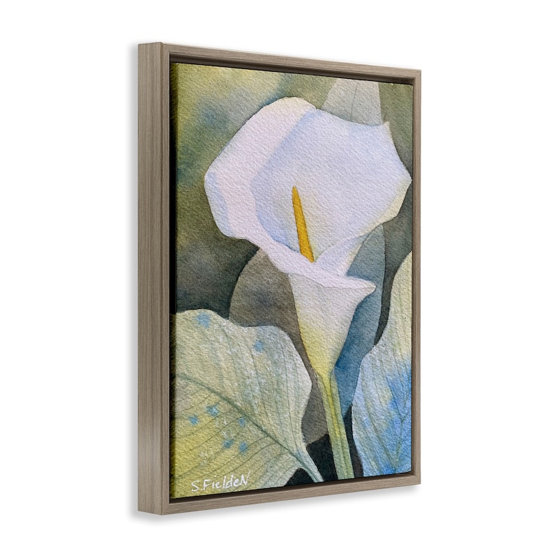 Stupell Garden Calla Lily Bloom Framed Floater Canvas Wall Art Design By Stephanie Fielden